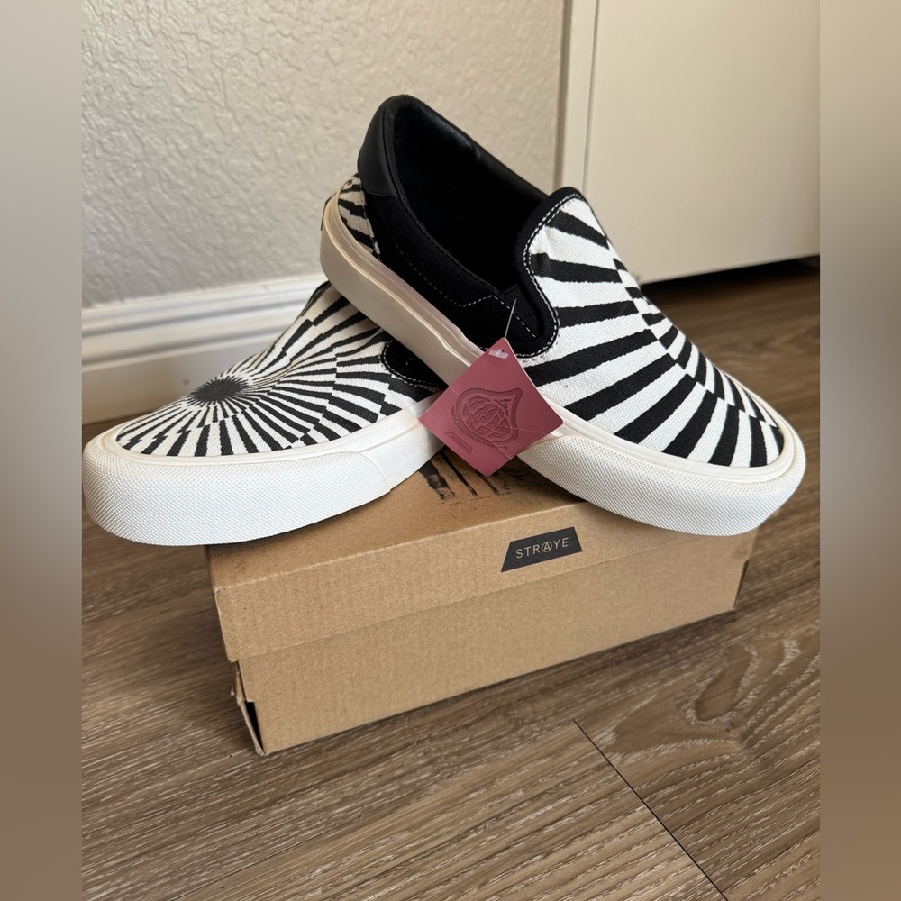 Black and White Slip-On Sneakers